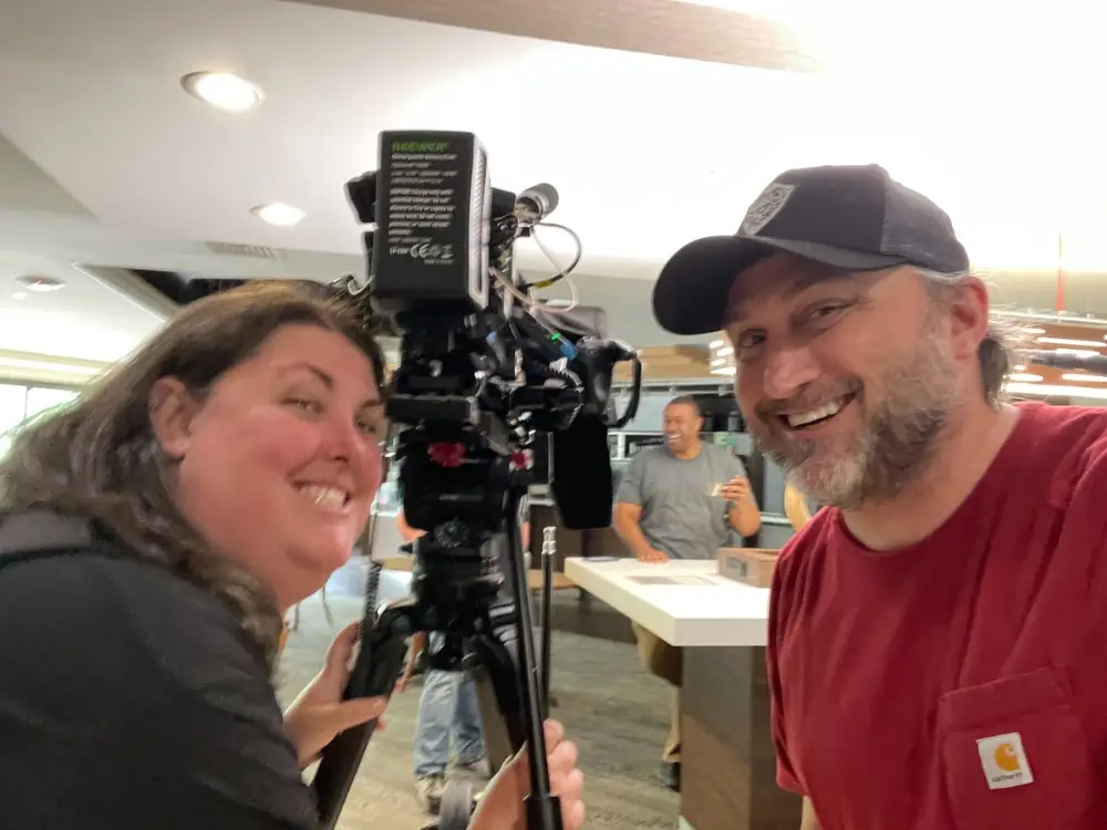 Michigan video crew on location for a drone videography project