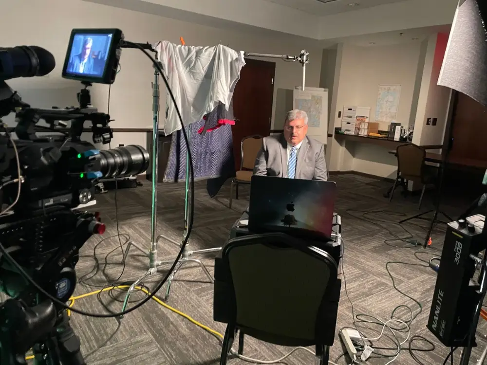 Manufacturing video production interview at a Michigan supplier facility