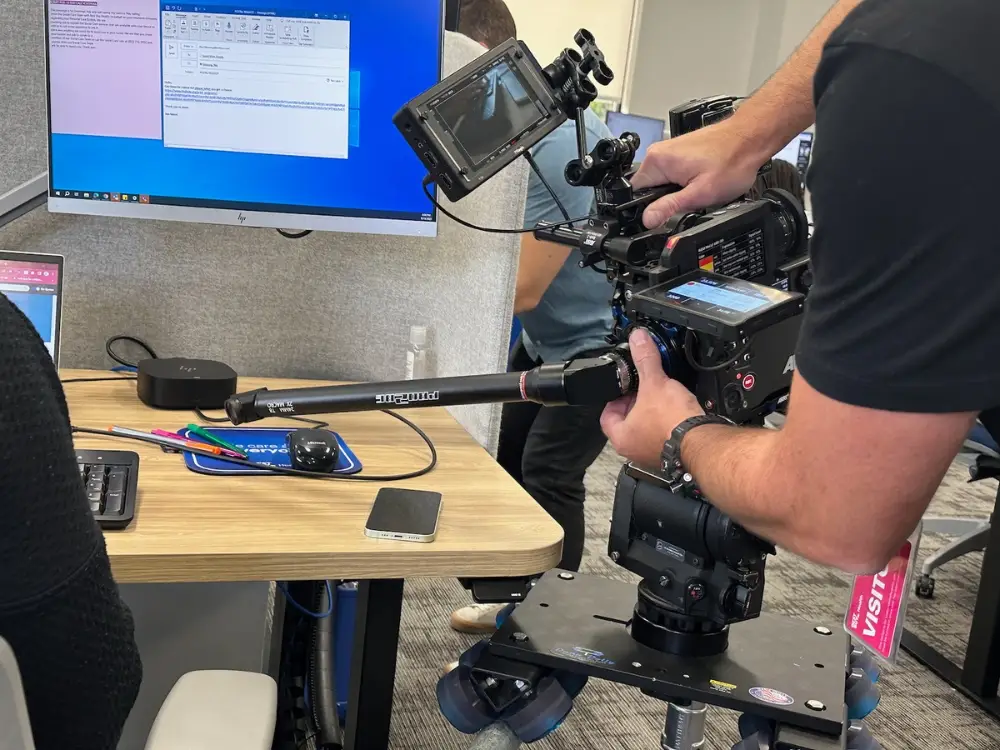 Professional B2B film crew for hire in Novi equipped with 8K cinema cameras and audio packages.
