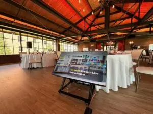 Interview video production setup at Saint John's Resort, Michigan