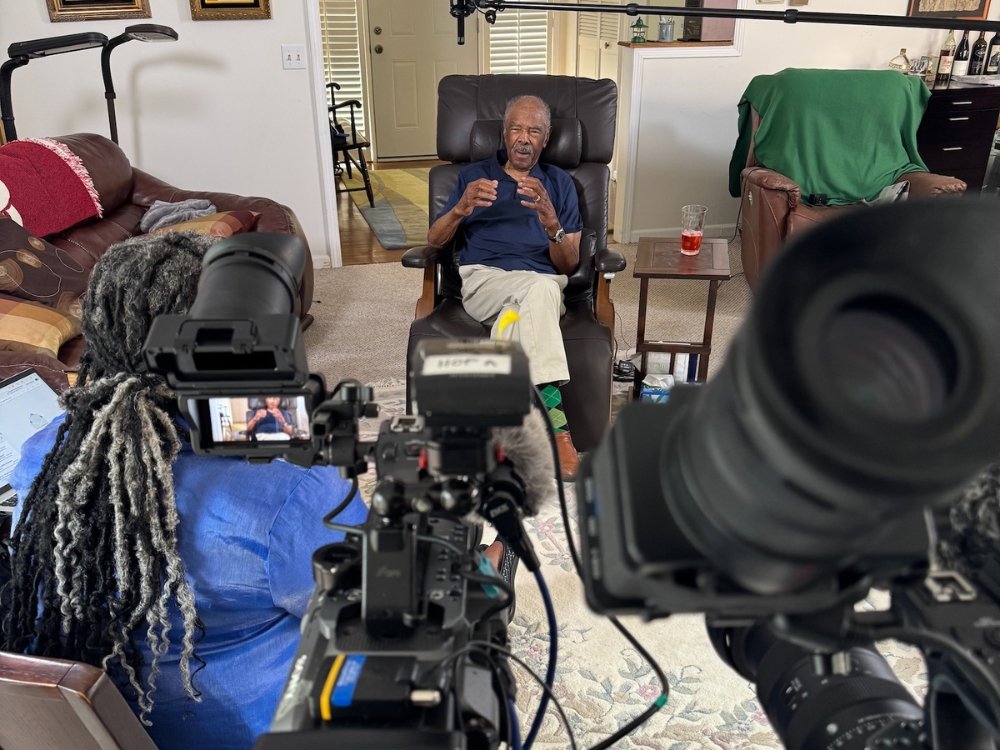 Multi-camera video podcast production session in Michigan